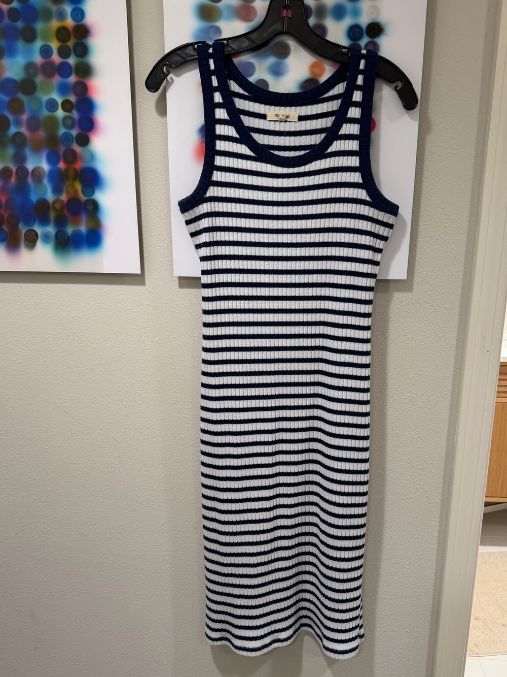 Madewell Striped Knit Tank Dress - Navy & White